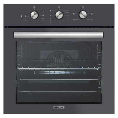 Kumtel Kristal Antrasit (Gri) Cam Ankastre Set