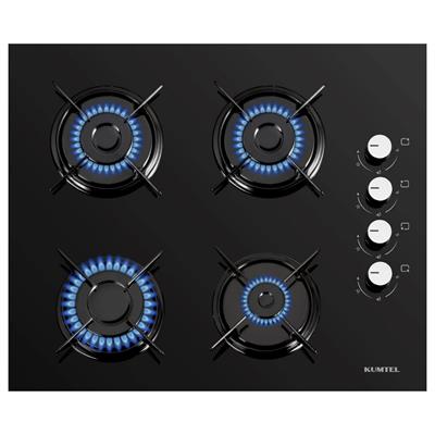 Kumtel Kristal Siyah Cam Ankastre Set