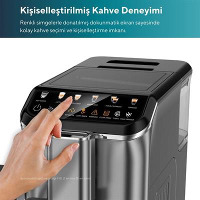 Kumtel LatteNow Tam Otomatik Espresso Makinesi - Kahve Öğütücülü Dokunmatik Renkli Ekranlı HCM-02