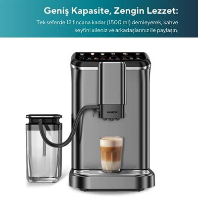 Kumtel LatteNow Tam Otomatik Espresso Makinesi - Kahve Öğütücülü Dokunmatik Renkli Ekranlı HCM-02