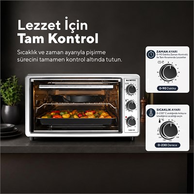 Kumtel LX-3575 45 Litre Gri Turbo Mini Fırın