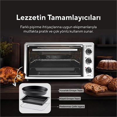 Kumtel LX-3575 45 Litre Gri Turbo Mini Fırın