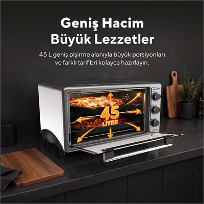 Kumtel LX-3575 45 Litre Gri Turbo Mini Fırın