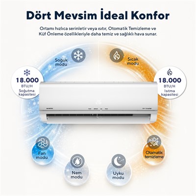 Kumtel Matsu KMSAC-18 18.000 BTU A++ Inverter Duvar Tipi  Split Klima (Montaj Dahil)