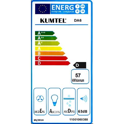 Kumtel Metalik Gri Cam Ankastre Davlumbaz DA6-835
