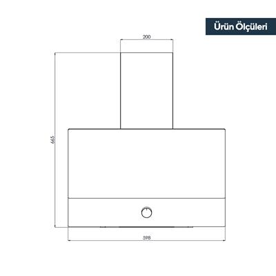 Kumtel Metalik Gri̇ Cam Davlumbaz Da6-830