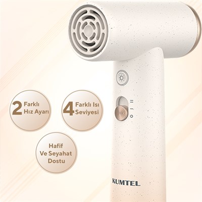Kumtel Mini Saç Kurutma Makinesi Bej HHD-07