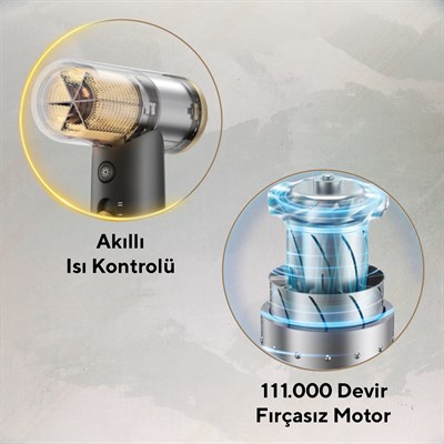 Kumtel Mini Saç Kurutma Makinesi Gri HHD-08