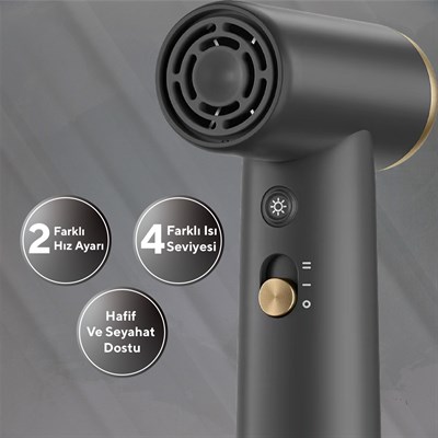 Kumtel Mini Saç Kurutma Makinesi Siyah HHD-09