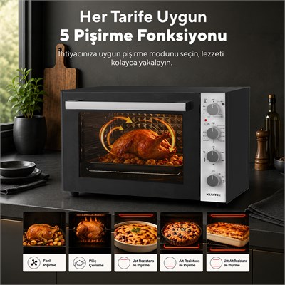 Kumtel Piliç Çevirmeli 71 Litre Midi Fırın LX-9645