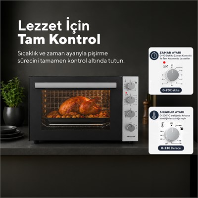 Kumtel Piliç Çevirmeli 71 Litre Midi Fırın LX-9645