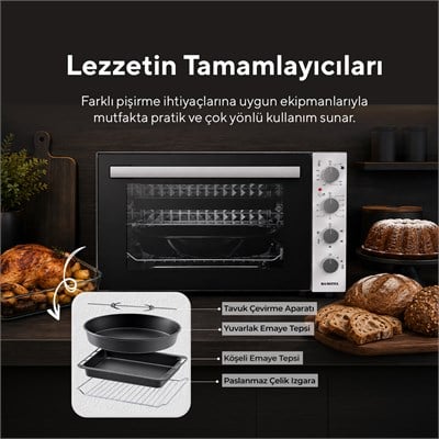 Kumtel Piliç Çevirmeli 71 Litre Midi Fırın LX-9645 Beyaz