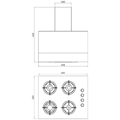 Kumtel Plus 2li Beyaz Ankastre Set (Ocak-Davlumbaz)