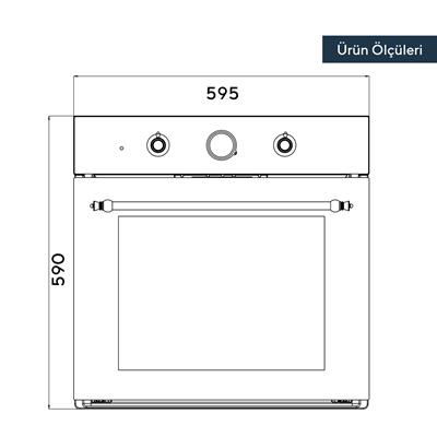 Kumtel Rustik Bej Cam Ankastre Fırın B66-SF2 (AT) (4PRO)