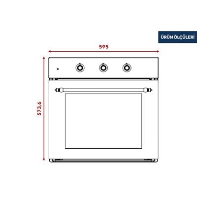 Kumtel Rustik Bej Cam Ankastre Fırın 6 Prog. B66-SGF3(AT)