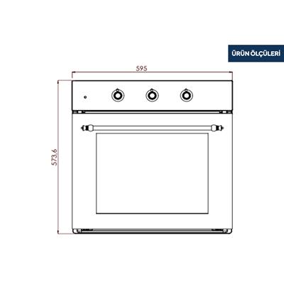 Kumtel Rustik Bej Cam Ankastre Fırın 8 Prog. B66-SF3(AT)