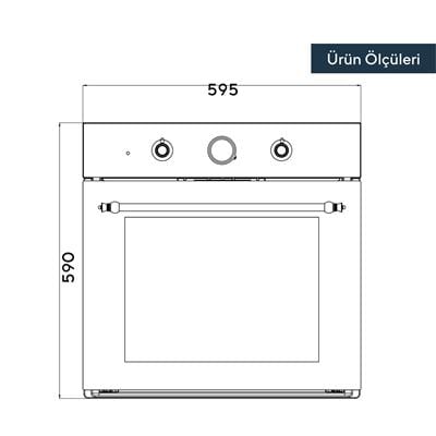 Kumtel Rustik Beyaz Cam Ankastre Fırın B66-SF2(AT)(4PRO)