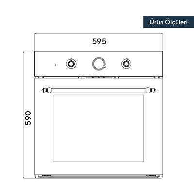 Kumtel Rustik Siyah Cam Ankastre Fırın B66-SF2(AT)(4PRO)