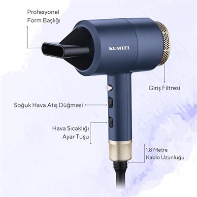 Kumtel Saç Kurutma Makinesi 1800W HHD-02