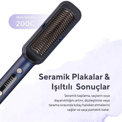 Kumtel Seramik Saç Düzleştici Fırça HHSB-01