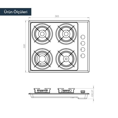 Kumtel Siyah 2li Ankastre Set (Fırın-Ocak)