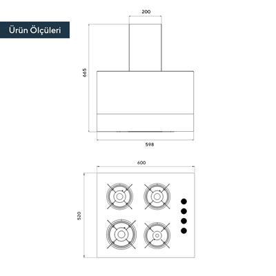 Kumtel Siyah 2li Ankastre Set (Ocak- Dokunmatik Davlumbaz)