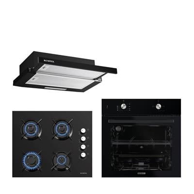 Kumtel Siyah Aspiratörlü Home Ankastre Set