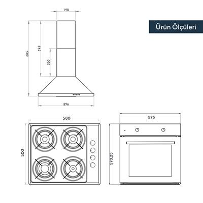Kumtel Siyah Basic Ankastre Set