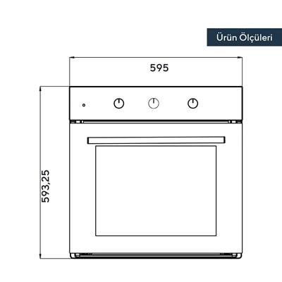 Kumtel Siyah Cam Ankastre Fırın B66-S2