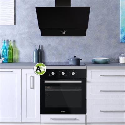 Kumtel Siyah Cam Davlumbaz DA6-830