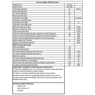 Kumtel Siyah Davlumbaz DP6-S