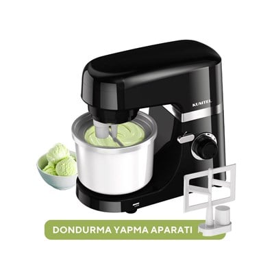Kumtel Siyah Hamur Yoğurma 1800Watt 4.5Lt Dondurma Yapma Aprt. SM-02