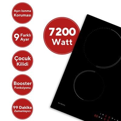 Kumtel Siyah İndüksiyon Ocaklı Ankastre Set