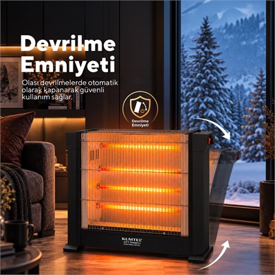 Kumtel Siyah Mini Şömine Isıtıcı 2200 W Ks-2760