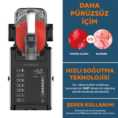 Kumtel SLUSH Ev Tipi Buzlaş Makinesi - Profesyonel Dondurulmuş İçecek Yapma Makinesi HSLUSH-01