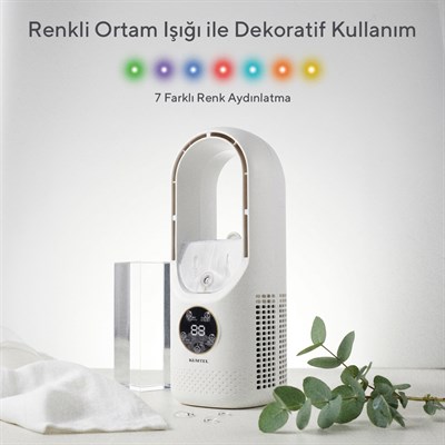 Kumtel Soğutucu Buharlı 6 Kademeli LED Işıklı Taşınabilir Masaüstü USB Fan HUFH-01