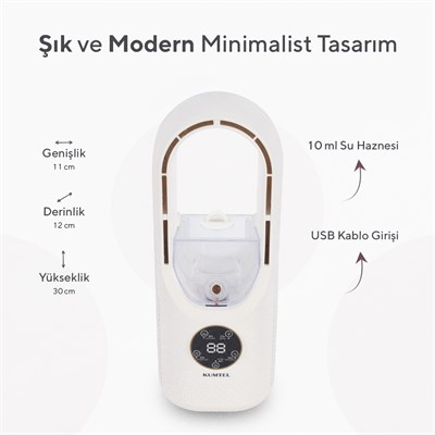 Kumtel Soğutucu Buharlı 6 Kademeli LED Işıklı Taşınabilir Masaüstü USB Fan HUFH-01