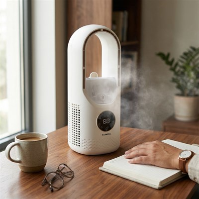 Kumtel Soğutucu Buharlı 6 Kademeli LED Işıklı Taşınabilir Masaüstü USB Fan HUFH-01