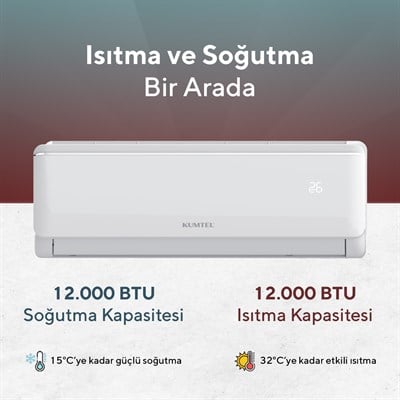 Kumtel Sugi KMSAC-12 12.000 Btu A++ Inverter Duvar Tipi Split Klima (Montaj Dahil)