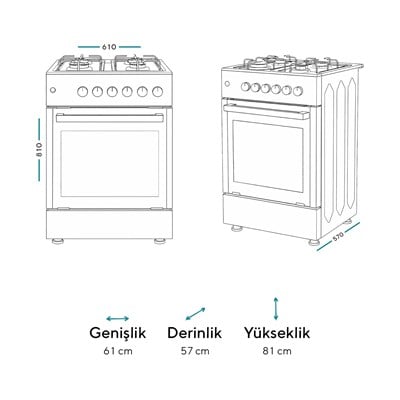 Kumtel Tam Boy Fırın Beyaz LF662S-40F