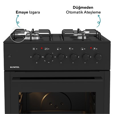 Kumtel Tam Boy Fırın Siyah LF662S-40F