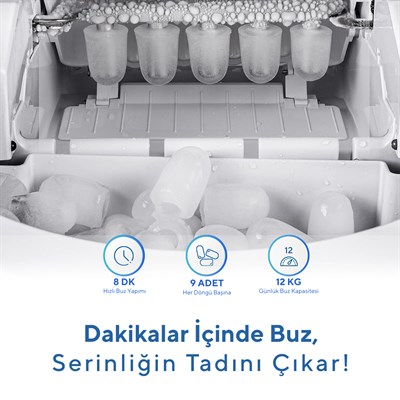 Kumtel Taşınabilir Otomatik Buz Makinesi HIM-02