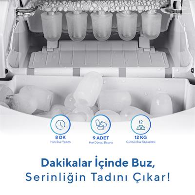 Kumtel Taşınabilir Otomatik Buz Makinesi HIM-02