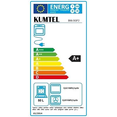 Kumtel Turbo Fanlı Piliç Çevirmeli Siyah Ankastre Fırın 9 Program B66-SGF2(MT)