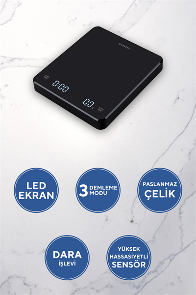 Kumtel V60 Dijital Dripper ve Zamanlayıcılı Çok Amaçlı Kahve Demleme Tartısı HV60-02