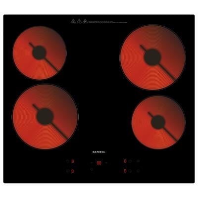 Kumtel Vitro Dijital Siyah Cam Ankastre Set