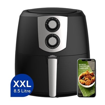 Kumtel XXL 8.5 Litre Airfryer & Fastfryer (Sıcak Hava Fritözü) 1800W AF-03 – Siyah