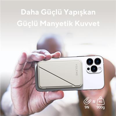 Voltme Bej MagPak 5000mAh Magsafe Kablosuz Powerbank- 22.5W