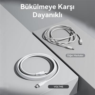 VOLTME C2031 Powerlink Moss 100W Type-C Şarj Kablosu 1M 5A-Beyaz
