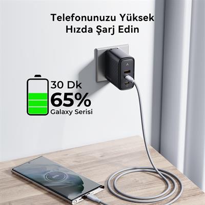 VOLTME C2052 Powerlink Rugg 60W Type-C Şarj Kablosu 1M 3A-Gri